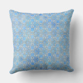 シルバーグレーブルー踊りスクロールのパターン アウトドアクッション (裏面)