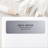 シルバーグレープレーンモダン差出人住所ラベル ラベル (インサイチュ)