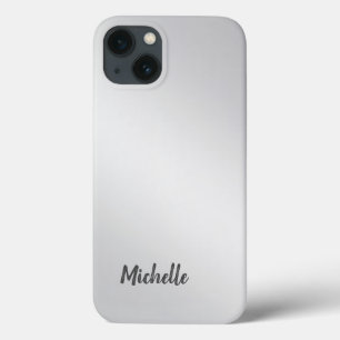 シルバーグレープロフェッショナルユニーク独自の名前を追加 iPhone 13ケース