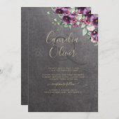 シルバーグレーベリ結婚ーフローラの冬秋 招待状 (正面/裏面)