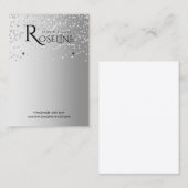 シルバーグレーホワイトグリッターのジュレリーディスプレイ 名刺 (正面/裏面)