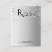 シルバーグレーホワイトグリッターのジュレリーディスプレイ 名刺 (正面)