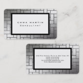 シルバーグレーホワイトユニークトレンディークリエイティブ 名刺 (正面/裏面)