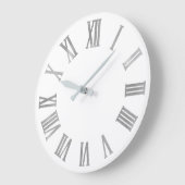 シルバーグレーホワイトロミニマルマンナンバールルクス ラージ壁時計 (傾斜)