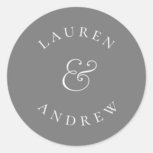 シルバーグレーミニマリストシール封筒用シール ラウンドシール (正面)