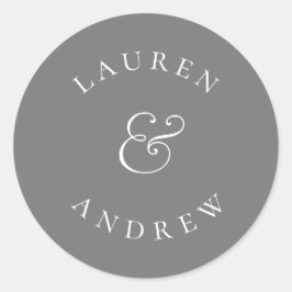 シルバーグレーミニマリストシール封筒用シール ラウンドシール