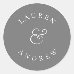 シルバーグレーミニマリストシール封筒用シール ラウンドシール