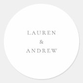 シルバーグレーミニマリストシール封筒用シール ラウンドシール (正面)