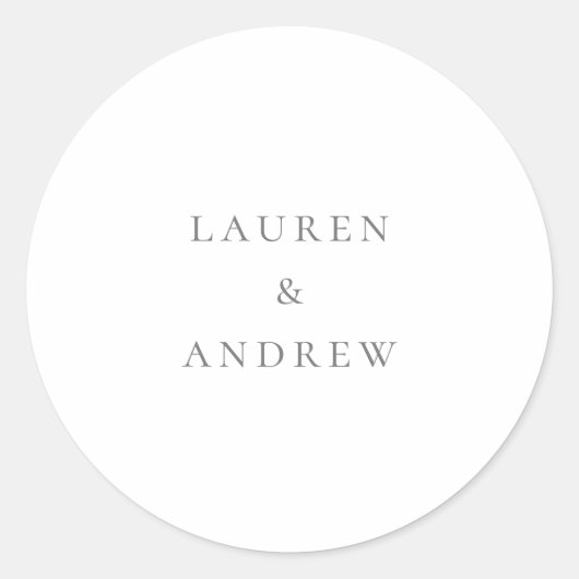 シルバーグレーミニマリストシール封筒用シール ラウンドシール (正面)