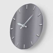 シルバーグレーミニマリズム深いグラファイトエレガント ラージ壁時計 (傾斜)