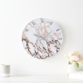 シルバーグレーミニマリズム金属大理石バラ金ゴールド ラージ壁時計 (ホーム)