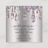 *~*シルバーグレーメタルドリップグリッターAP7 スクエア名刺 (裏面)