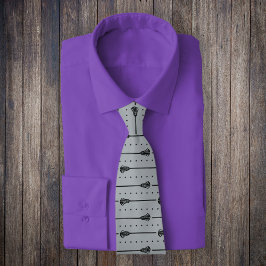 シルバーグレーラクロスブラックスティック&ドットパターン ネクタイ