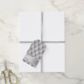 シルバーグレーラグジュアリーベルベフェイクットクリスマス ギフトタグ (より糸付き)