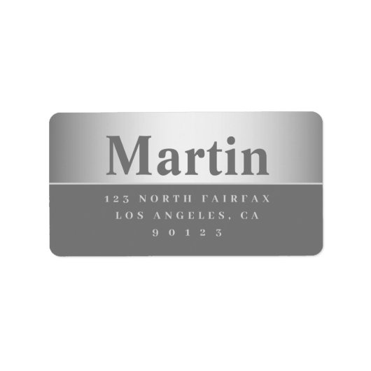 シルバーグレールック差出人住所 ラベル (正面)