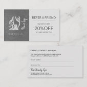 シルバーグレーロゴのヘアスタイルは友人のテンプレートを参照 紹介カード (正面/裏面)