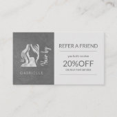 シルバーグレーロゴのヘアスタイルは友人のテンプレートを参照 紹介カード (正面)