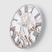 シルバーグレーローマンナンバーメタリックマーブルバラ金ゴールド ラージ壁時計 (傾斜)