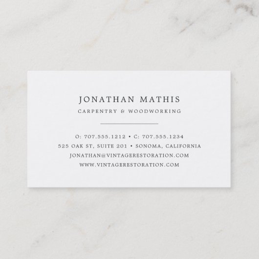 シルバーグレーヴィンテージ再生木材 名刺 (裏面)