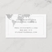 シルバーグレー世界地図旅行業 名刺 (裏面)