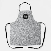 シルバーグレー光グリッタースパークルズモノグラム エプロン (正面)