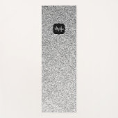 シルバーグレー光グリッタースパークルズモノグラム ヨガマット (正面)