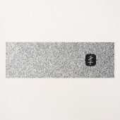 シルバーグレー光グリッタースパークルズモノグラム ヨガマット (正面(横))