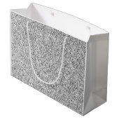 シルバーグレー光グリッタースパークルズモノグラム ラージペーパーバッグ (裏面アングル)