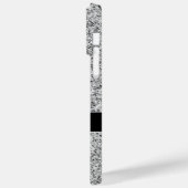 シルバーグレー光グリッタースパークルズモノグラム Case-Mate iPhoneケース (裏面 / 左)