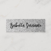 シルバーグレー光グリッタースパークルズ名前をカスタムする スキニー名刺 (正面)
