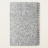 シルバーグレー光グリッタースパークルズ名前をカスタムする プランナー手帳 (裏面)