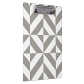 シルバーグレー幾何学的デコキューブパターン クリップボード (右)