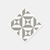 シルバーグレー幾何学的デコキューブパターン スタンダードカクテルナプキン (角)