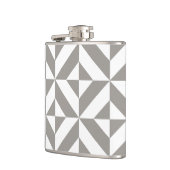 シルバーグレー幾何学的デコキューブパターン フラスク (左)
