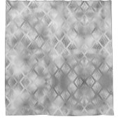 シルバーグレー幾何学的抽象芸術シャワーカーテン シャワーカーテン (正面)