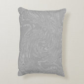 シルバーグレー抽象芸術枕 アクセントクッション (裏面(縦))