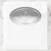 シルバーグレー海サンセット製品の包装ラベル 楕円形シール (バッグ)