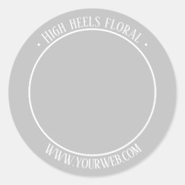 シルバーグレー白文字製品プロモーション ラウンドシール