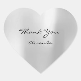 シルバーグレー美しい名ブライダルハート感謝してい ハートシール