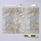 シルバーグレー葉金ゴールド 薄葉紙 (クラフト)