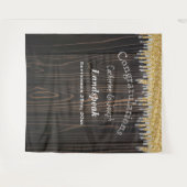 シルバーグレー金ゴールドグリッタードリッ結婚ズ タペストリー (正面(横))