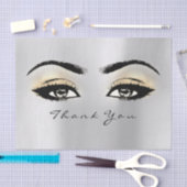 シルバーグレー金ゴールド赤面メタリックサンキューアイズ 薄葉紙 (クラフト)