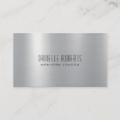シルバーグレー金属ステンレス鋼のテクスチャ 名刺 (正面)