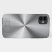 シルバーグレー金属デザインステンレス鋼の外観 Case-Mate iPhoneケース (裏面(横))