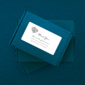 シルバーグレー金属ハートブラシストロークありがとう ラベル