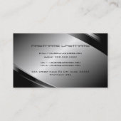 シルバーグレー金属ルックステンレススチールパターン 名刺 (裏面)