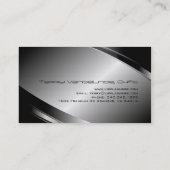 シルバーグレー金属ルックステンレススチールパターン 名刺 (裏面)