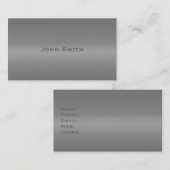 シルバーグレー鋼インスパイアグレートーンメタルルック 名刺 (正面/裏面)