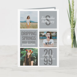 シルバーグレー4フォトおもしろいボックス卒業 招待状