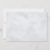 シルバーグレー アイボリー フローラル ウィンター ラスティック ウェディング セーブザデート (裏面)